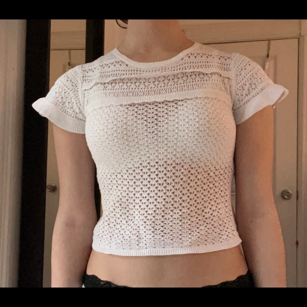 Forever 21 Crochet Eyelet top